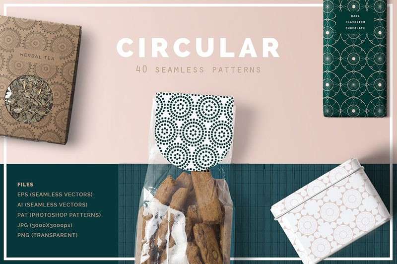 300+几何元素无缝装饰矢量图案PAT AI PSD 图片素材 sucaiwan.com