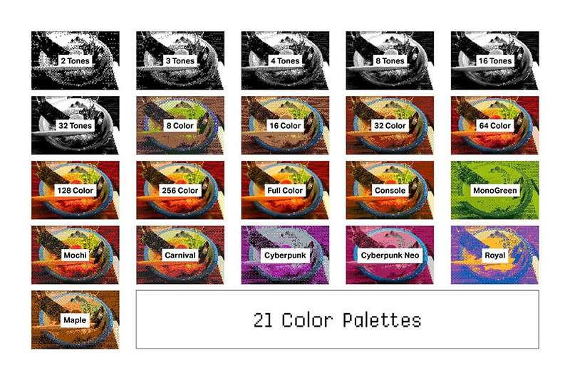 像素艺术风格PS动作 插件预设 sucaiwan.com