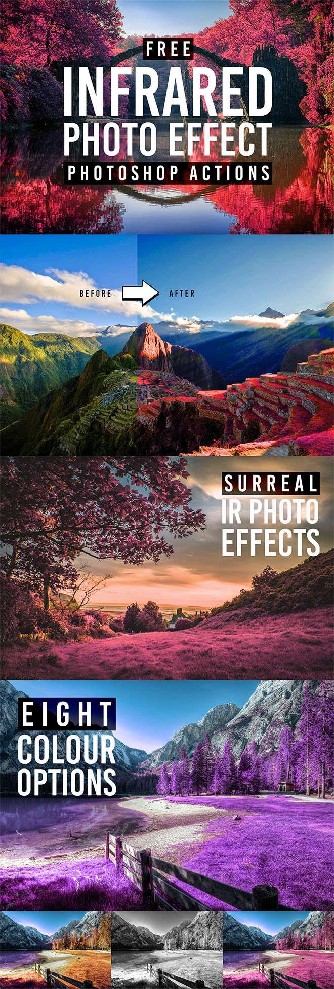 红外线胶片拍摄效果PS动作 插件预设 sucaiwan.com
