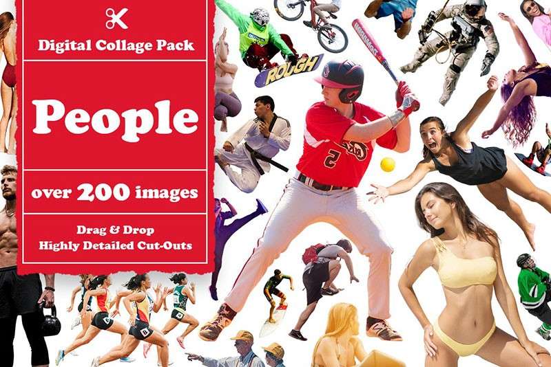 1000+现代拼贴手帐PNG免抠素材 图片素材 sucaiwan.com