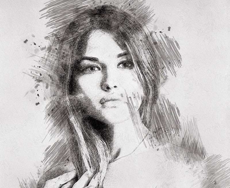 逼真铅笔素描画Photoshop动作 插件预设 sucaiwan.com