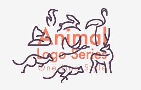 8种动物标志LOGO模板，PSD AI源文件