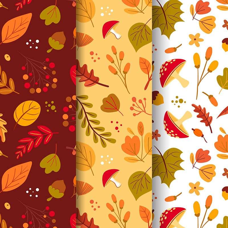 12套秋季无缝背景图案，AI源文件 图片素材 sucaiwan.com