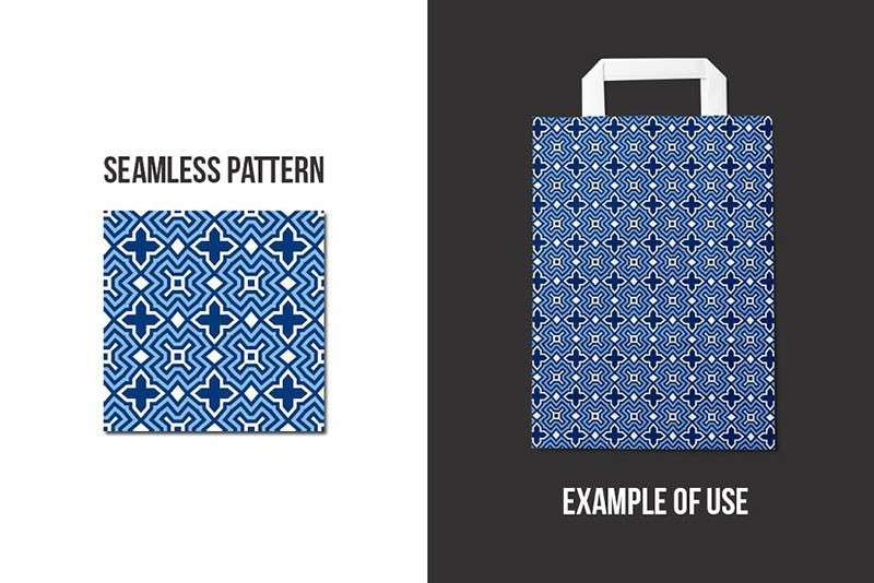 50个蓝色几何对称包装图案，AI JPG格式 图片素材 sucaiwan.com