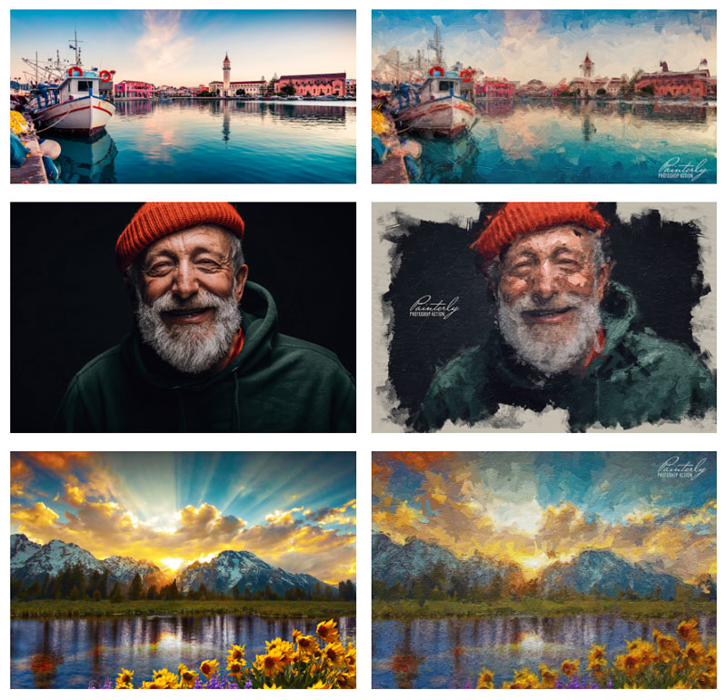 写实油画效果Photoshop动作 插件预设 sucaiwan.com