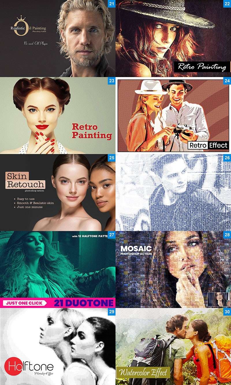 30款人像照片处理Photoshop动作合集 插件预设 sucaiwan.com