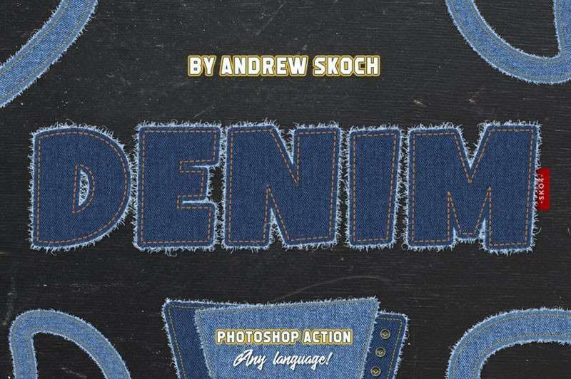 牛仔裤布料质感效果PS动作 插件预设 sucaiwan.com