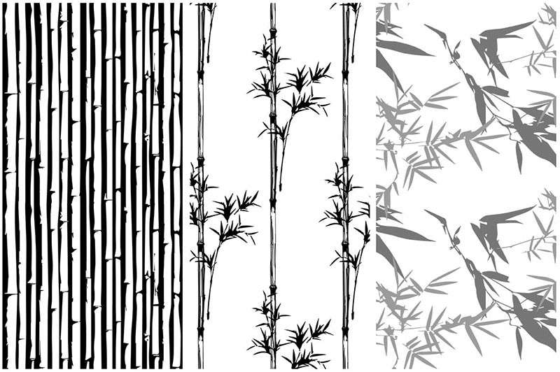 水墨风竹子无缝矢量图案，AI PNG格式 图片素材 sucaiwan.com