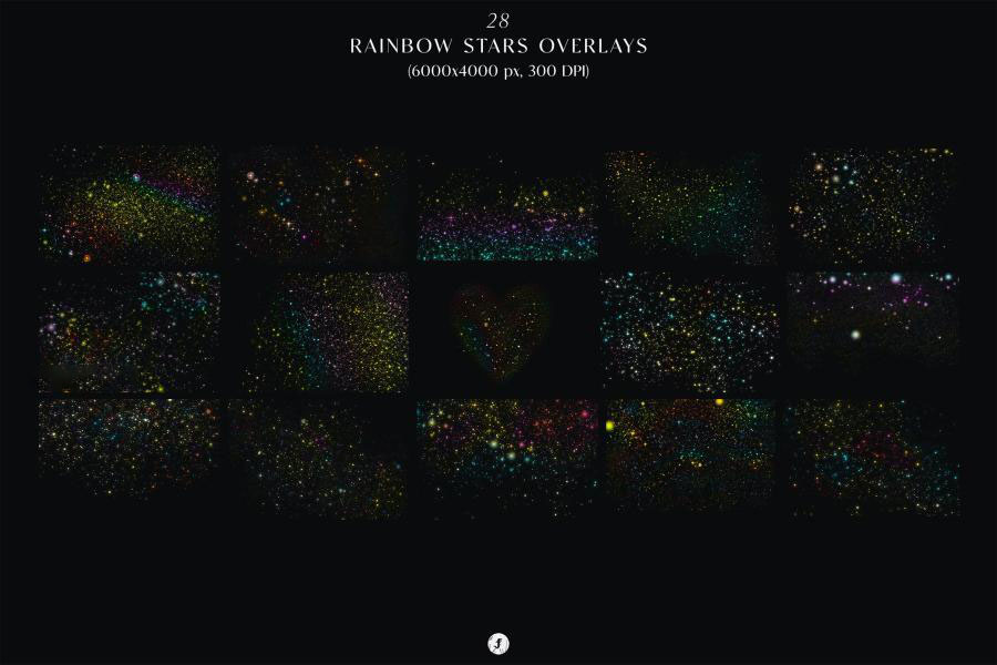 PNG素材-彩色星空美景星星背景图片叠加PNG素材 图片素材 sucaiwan.com