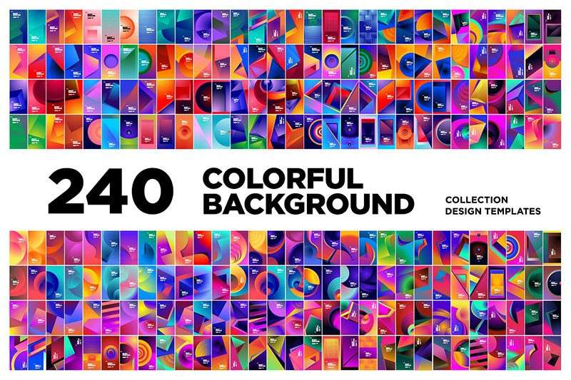 240张多彩抽象几何矢量背景图案，AI源文件 图片素材 sucaiwan.com