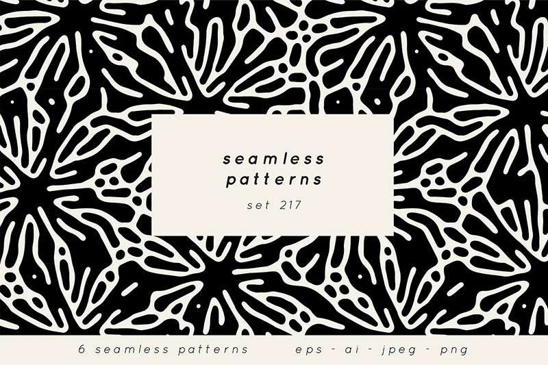 6种斑点波纹印花图案，AI源文件 图片素材 sucaiwan.com