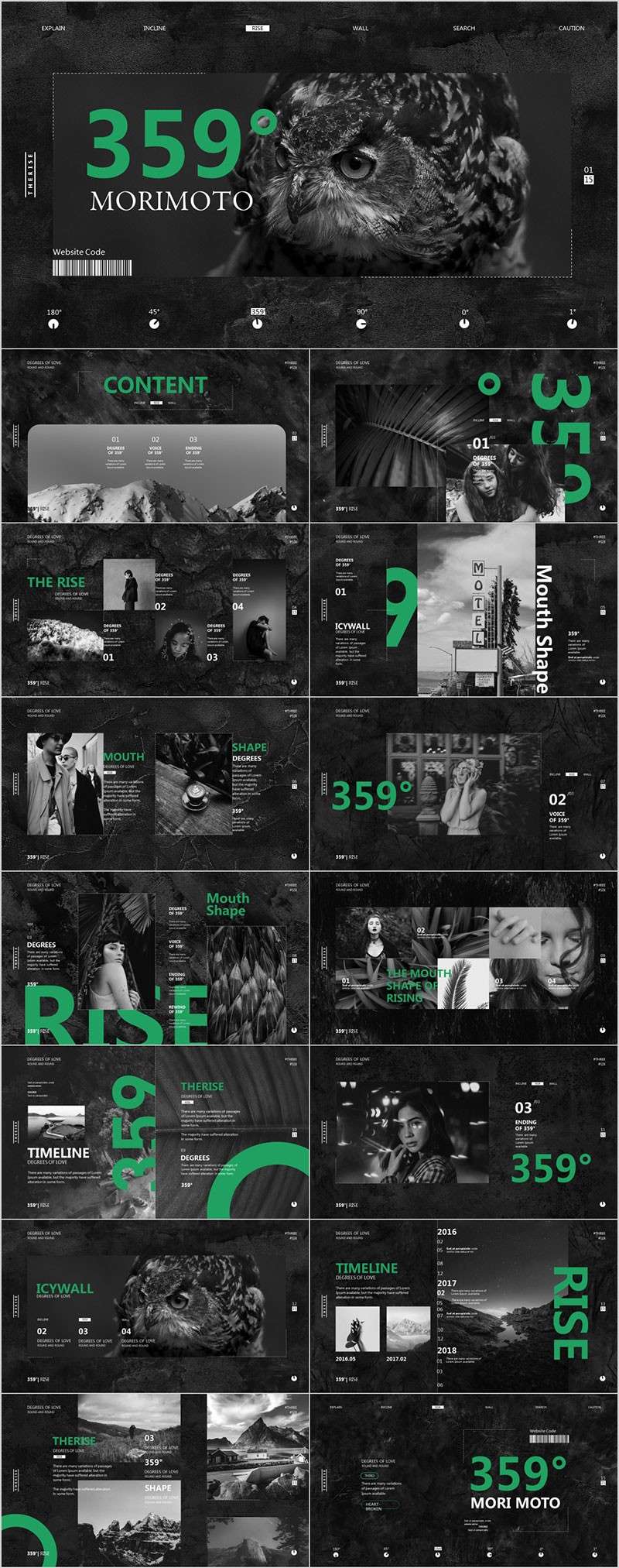 2套黑色欧美杂志风PPT模板 样机素材 sucaiwan.com