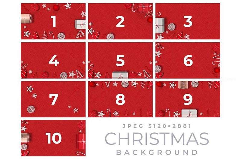 3D圣诞主题背景图，JPG PNG格式 图片素材 sucaiwan.com