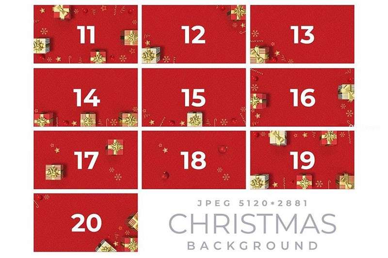 3D圣诞主题背景图，JPG PNG格式 图片素材 sucaiwan.com