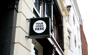 8张店招广告牌演示模板，PSD格式