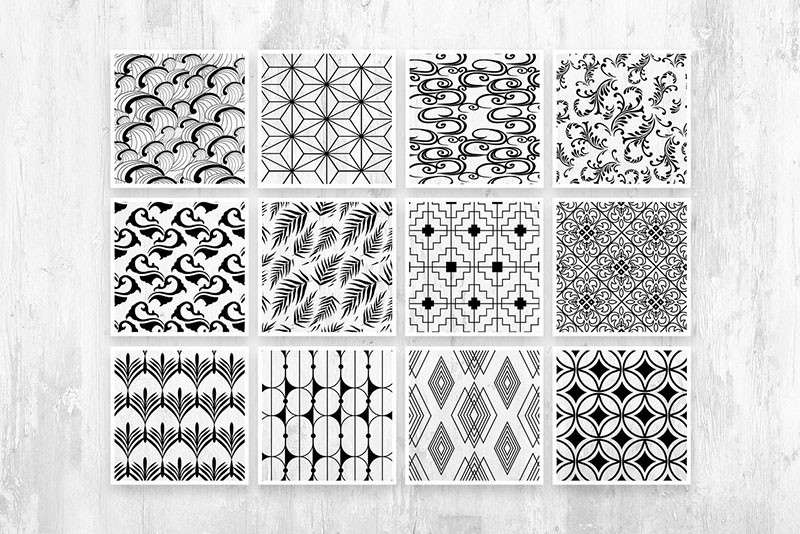 古风元素无缝装饰矢量图案，PAT AI PSD格式 图片素材 sucaiwan.com