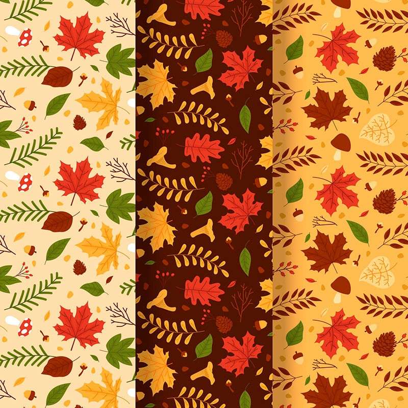 12套秋季无缝背景图案，AI源文件 图片素材 sucaiwan.com