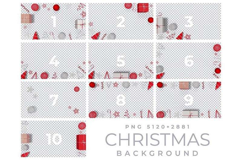 3D圣诞主题背景图，JPG PNG格式 图片素材 sucaiwan.com