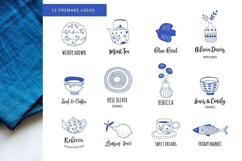 日式文艺手绘AI矢量图案套装 图片素材 sucaiwan.com