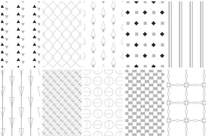 极简几何图形无缝包装图案，AI PNG格式 图片素材 sucaiwan.com