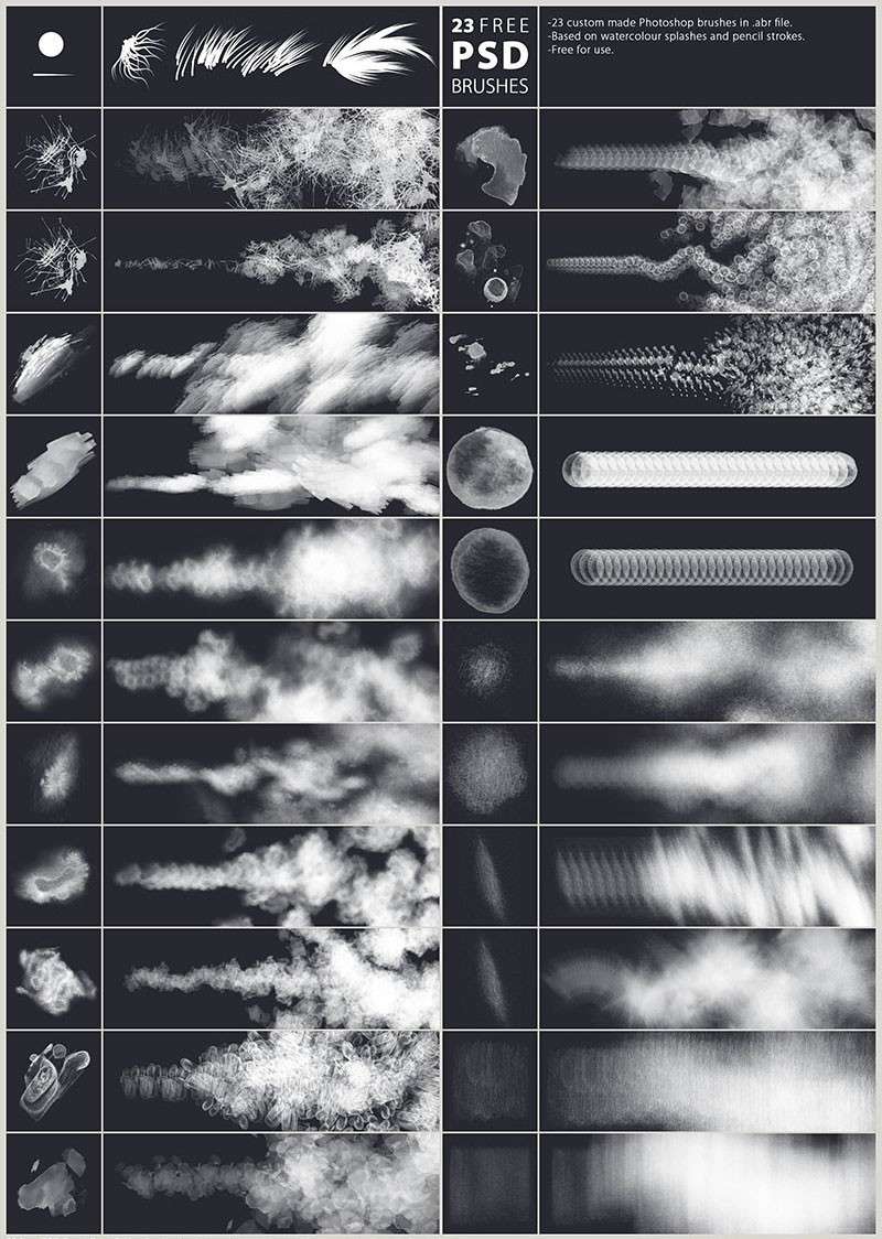 23个Photoshop板绘笔刷 笔刷资源 sucaiwan.com