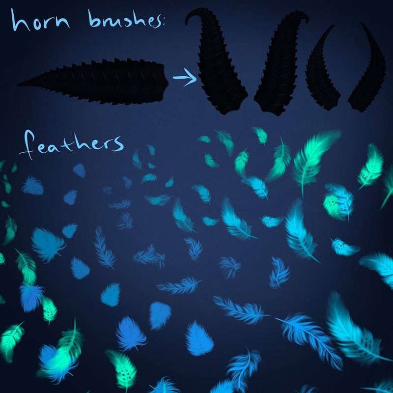 80个动物鳞角、羽毛图案Procreate笔刷 笔刷资源 sucaiwan.com