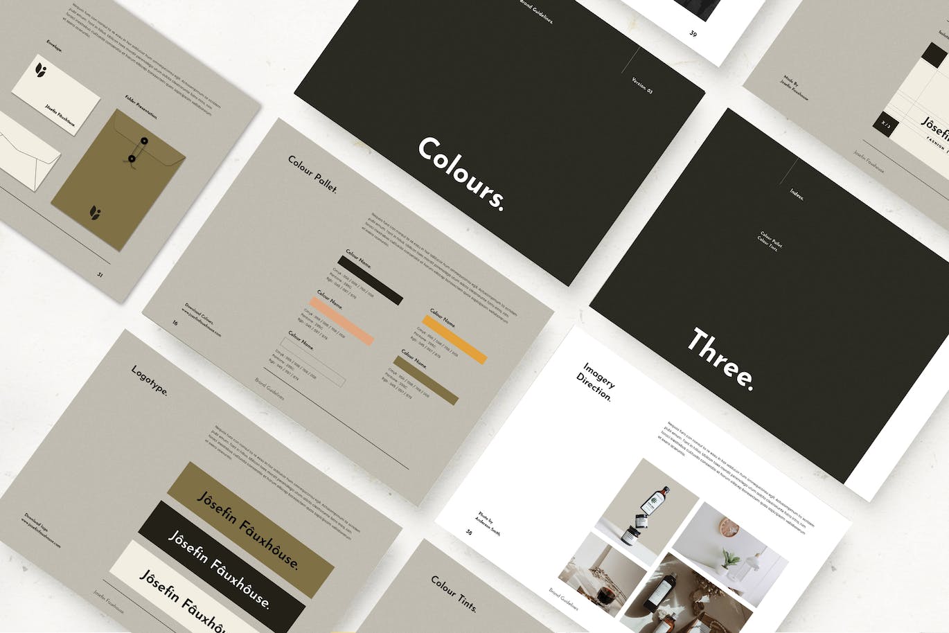 企业品牌指南杂志模板 Brand Guidelines 幻灯图表 sucaiwan.com