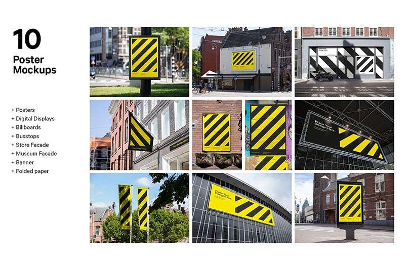 82个户外广告展示设计样机PSD模板 样机素材 sucaiwan.com