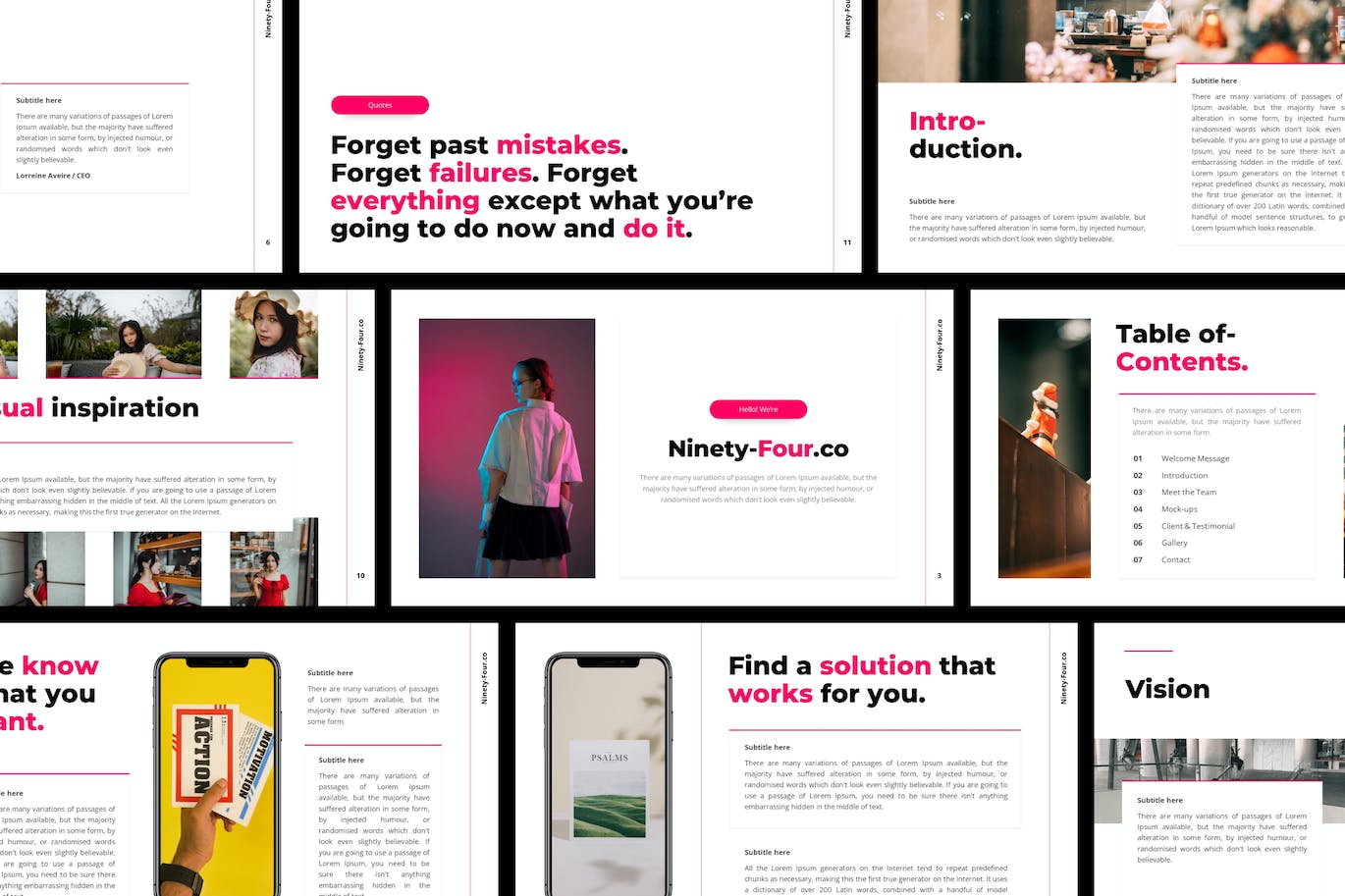 公司/个人营销PPT创意模板 Ninety-Four PowerPoint Template 幻灯图表 sucaiwan.com