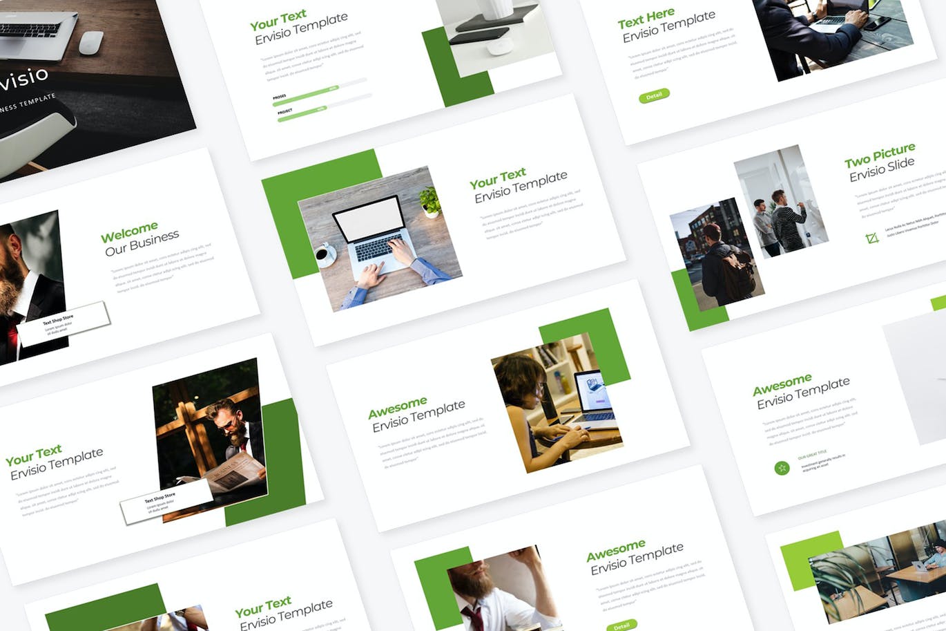 员工技能培训PPT幻灯片模板 Ervisio Business PowerPoint 幻灯图表 sucaiwan.com