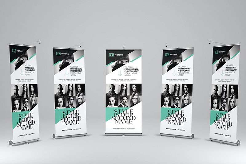 摄影工作室易拉宝设计模板，PSD源文件 样机素材 sucaiwan.com