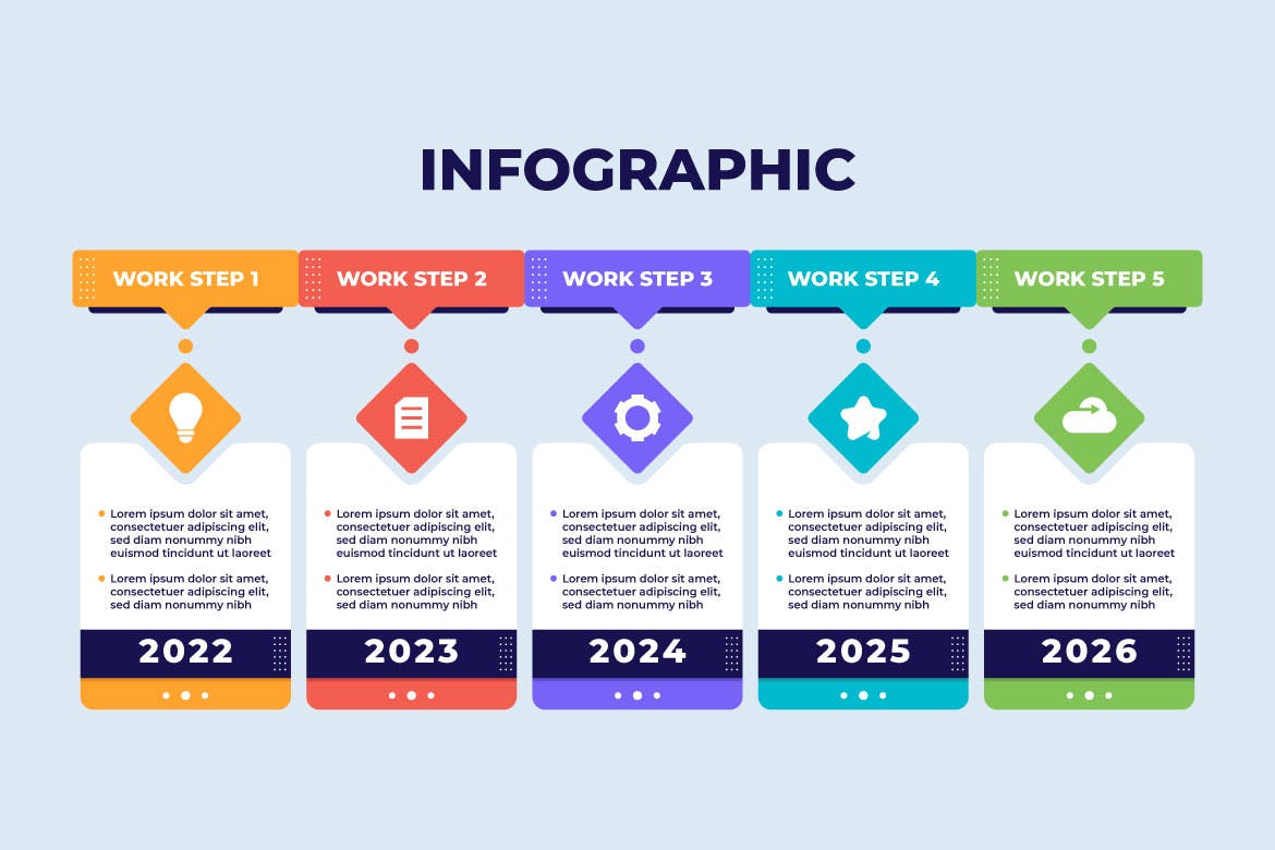年度时间线业务信息图表模板 Annual Year Timeline Business Infographic 幻灯图表 sucaiwan.com