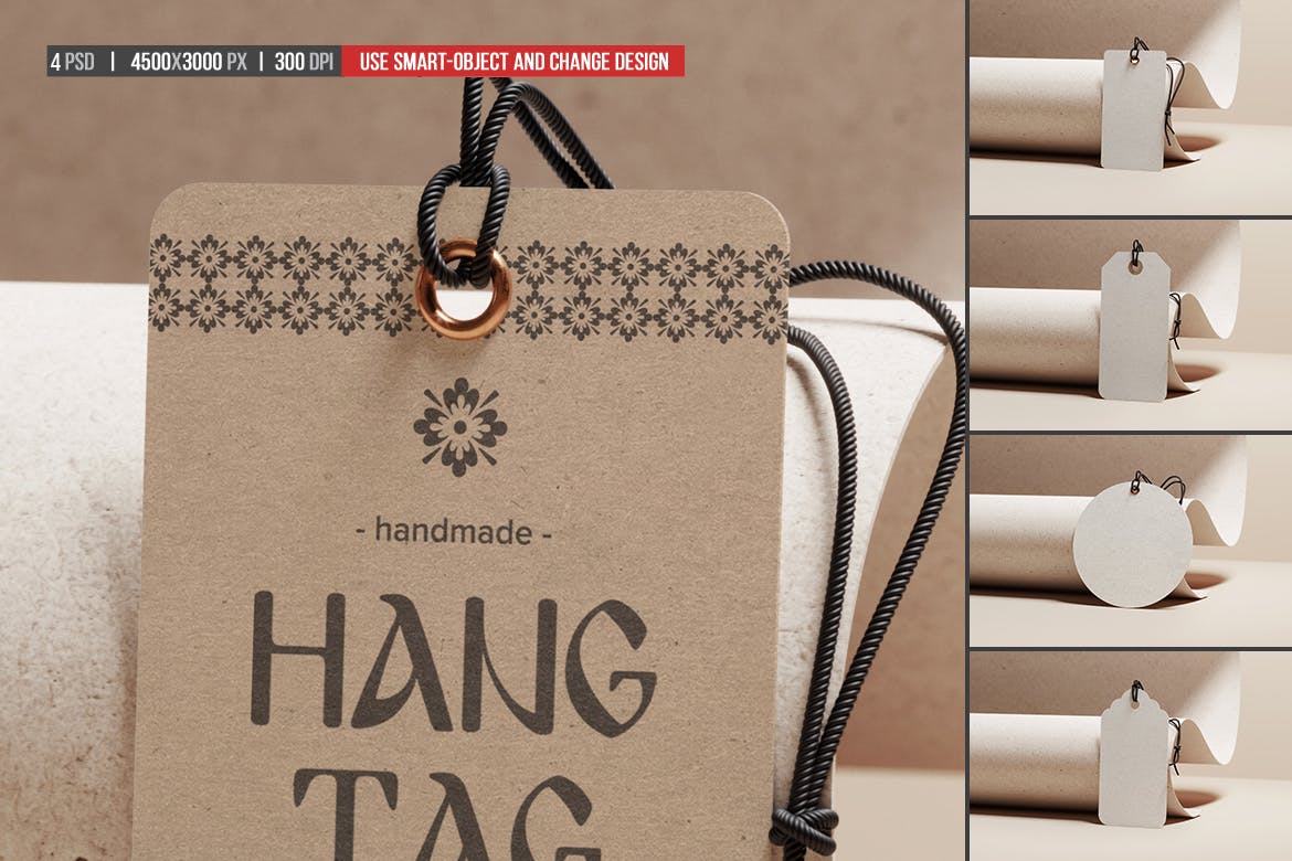 各种形状的牛皮纸价格品牌标签设计样机集 Set Of Kraft Tags Of Various Shapes Mockup 样机素材 sucaiwan.com