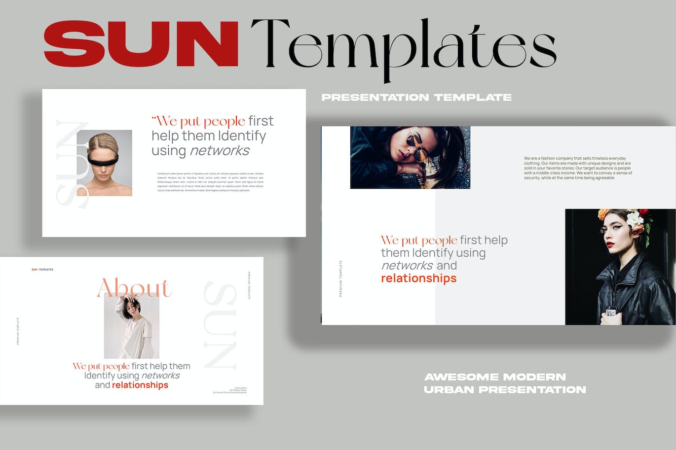 Lookbook作品集演示文稿PPT模板 SUN – Lookbook Powerpoint 幻灯图表 sucaiwan.com