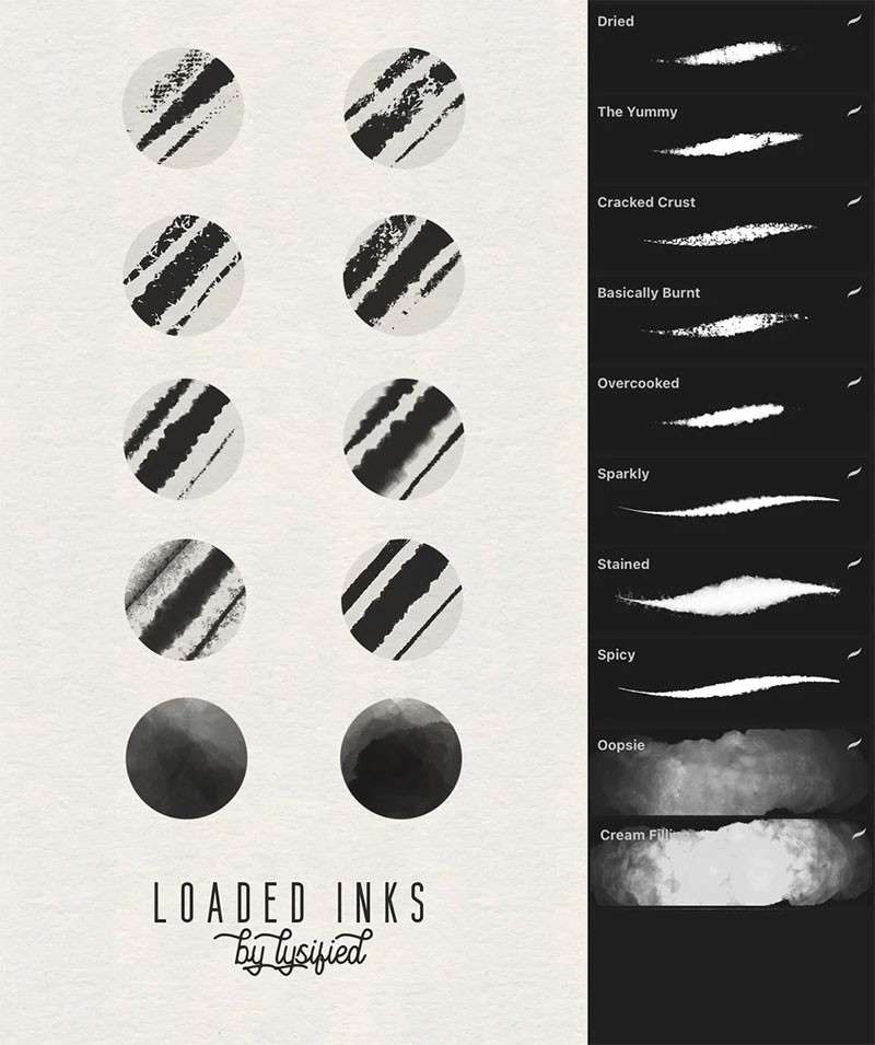 Procreate特殊墨水画笔 笔刷资源 sucaiwan.com