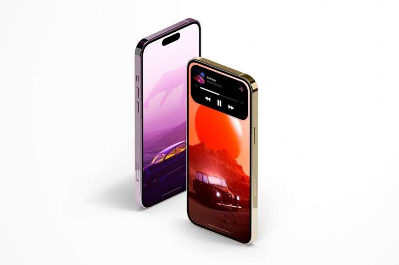 iPhone 14 Pro 灵动岛设计展示样机模板 样机素材 sucaiwan.com