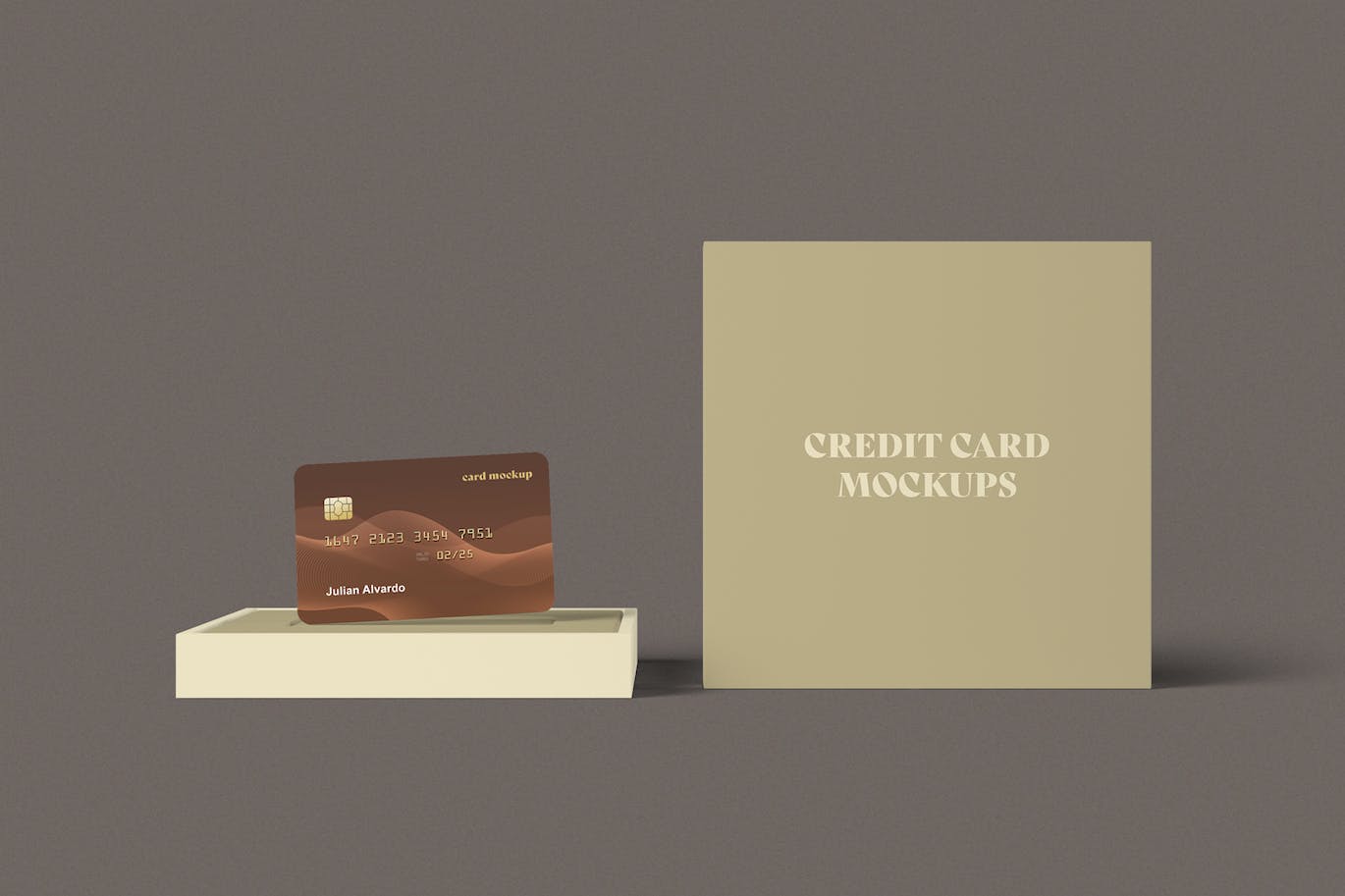 盒子信用卡设计展样机 Credit Card with Box Mockups 样机素材 sucaiwan.com