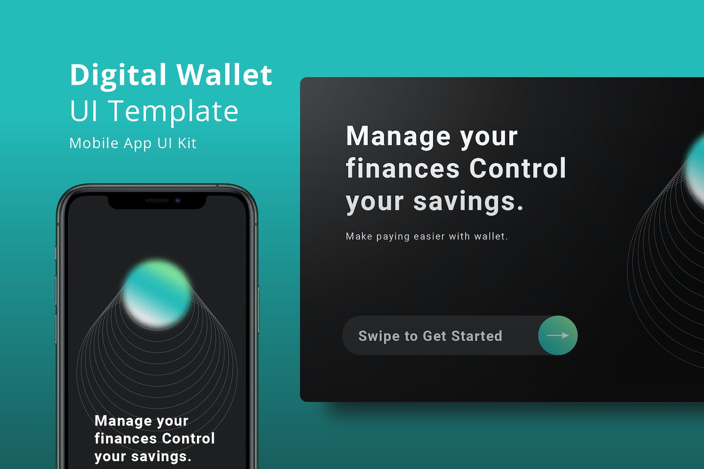 暗黑主题数字钱包App UI设计模板 FBN Dark Digital Wallet UI Template APP UI sucaiwan.com