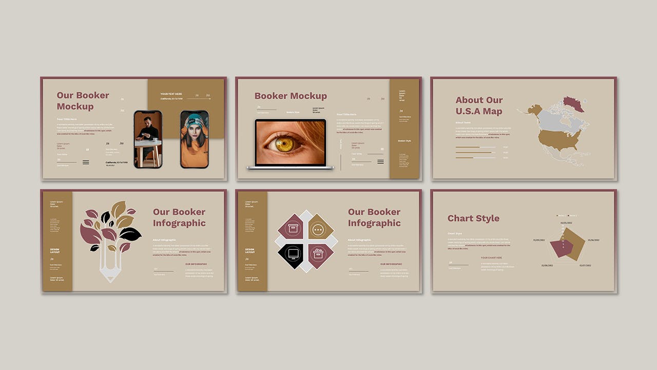 时尚作品集PPT设计模板 Booker – Business Presentation PowerPoint Template 幻灯图表 第3张-素材湾丨精选海外优质设计素材资源 时尚作品集PPT设计模板 Booker – Business Presentation PowerPoint Template 幻灯图表 sucaiwan.com