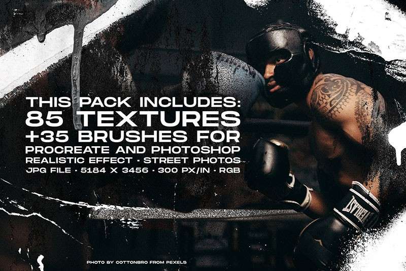 潮流涂鸦喷漆纹理图案笔刷PS和Procreate格式 笔刷资源 sucaiwan.com