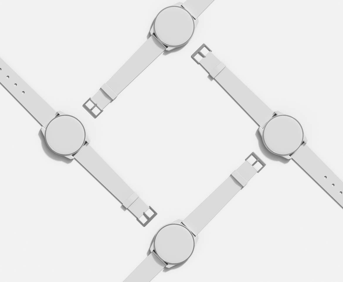 数字智能手表圆形屏幕样机 Digital Smartwatch Screen Mockup 样机素材 sucaiwan.com