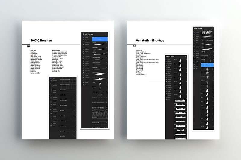 室内装修设计草图网格Procreate笔刷 笔刷资源 sucaiwan.com