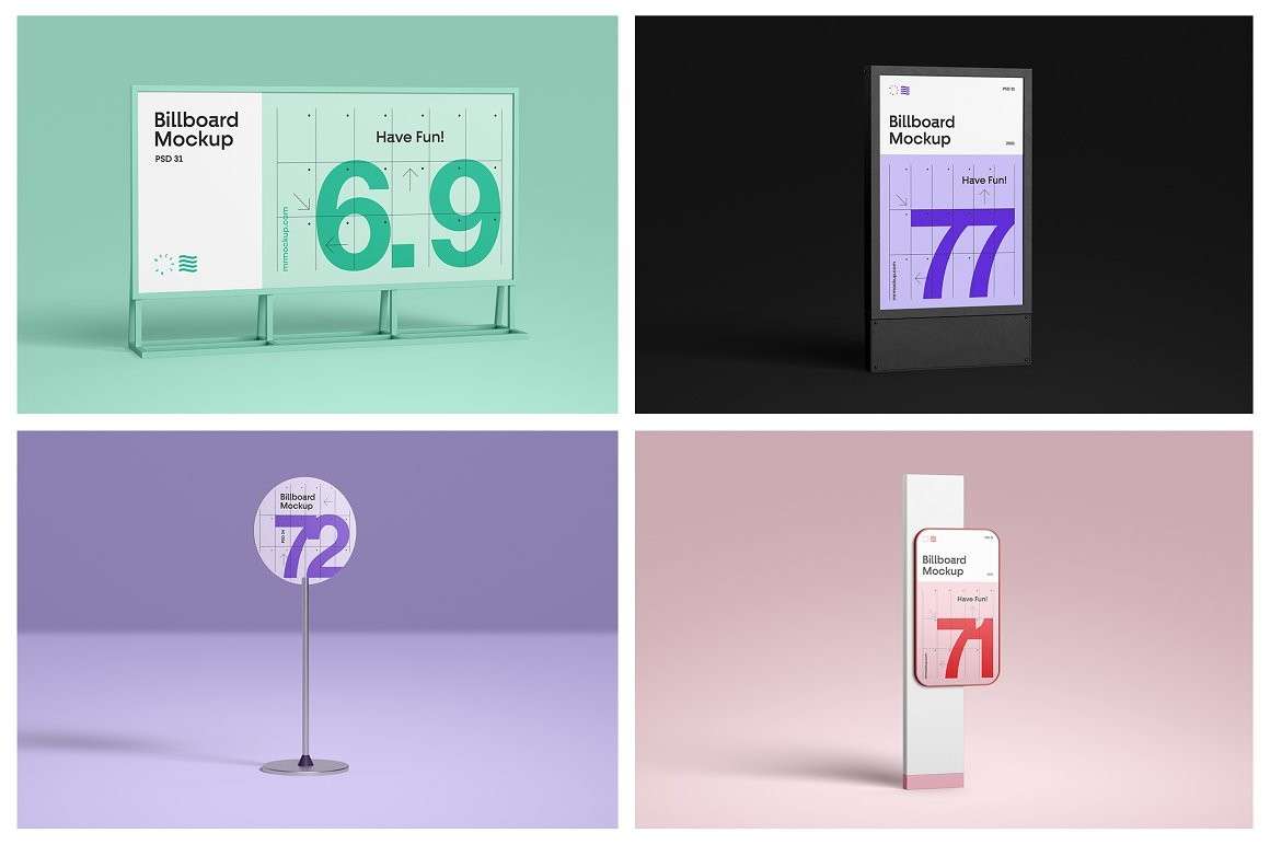 34种广告牌设计展示样机PSD模板 样机素材 sucaiwan.com