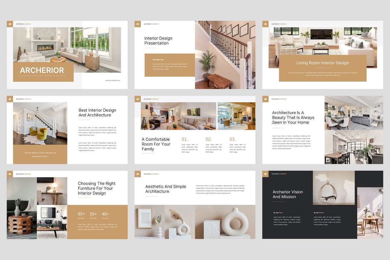 建筑与室内设计PPT幻灯片模板 Archerior – Interior Design Powerpoint Template 幻灯图表 第4张-素材湾丨精选海外优质设计素材资源 建筑与室内设计PPT幻灯片模板 Archerior – Interior Design Powerpoint Template 幻灯图表 sucaiwan.com
