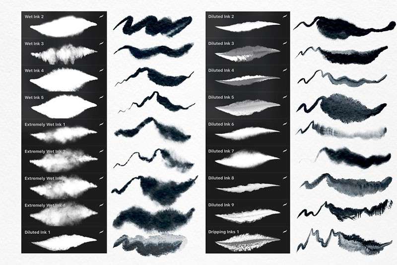 60+中国风水墨画Procreate笔刷 笔刷资源 sucaiwan.com