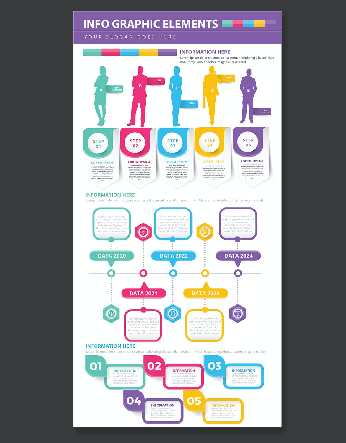 多用途通用信息图表元素模板 Infographic Elements 幻灯图表 sucaiwan.com