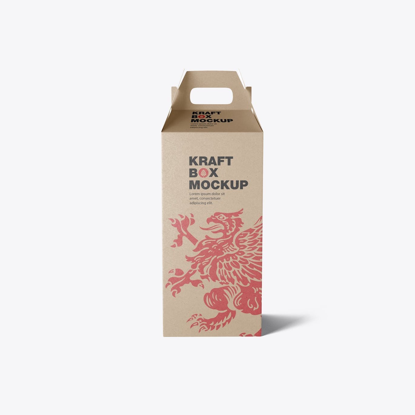 带把手的牛皮纸盒设计样机模板 Set Kraft Box with Handles Mockup APP UI sucaiwan.com