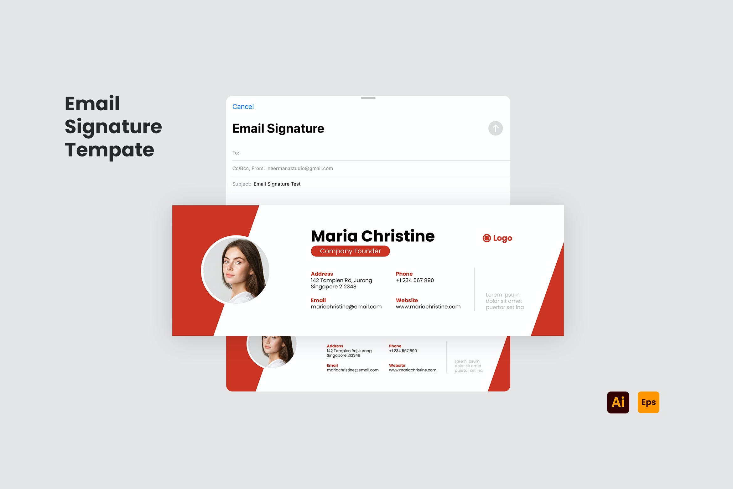 专业通用的电子邮件签名设计模板v16 Email Signature Template 设计素材 sucaiwan.com