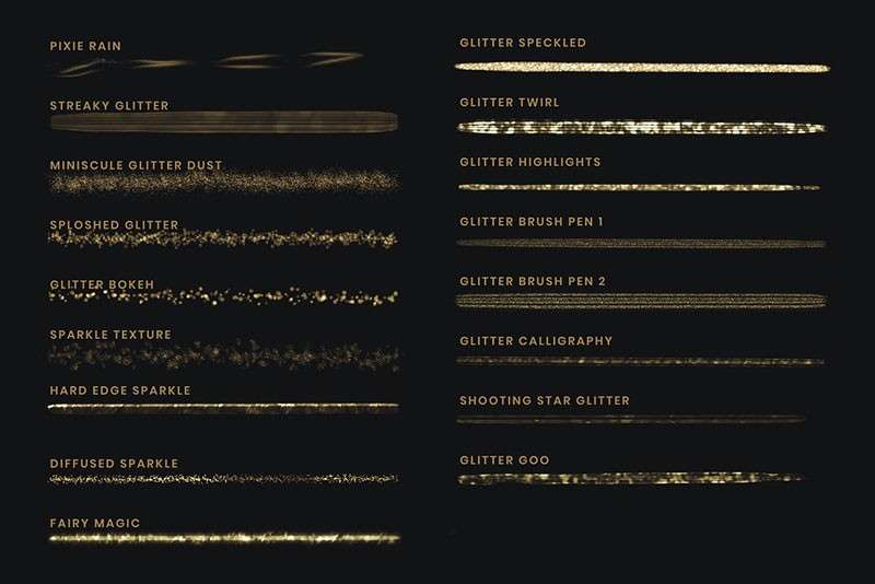 35+闪粉亮片Procreate笔刷套装 笔刷资源 sucaiwan.com