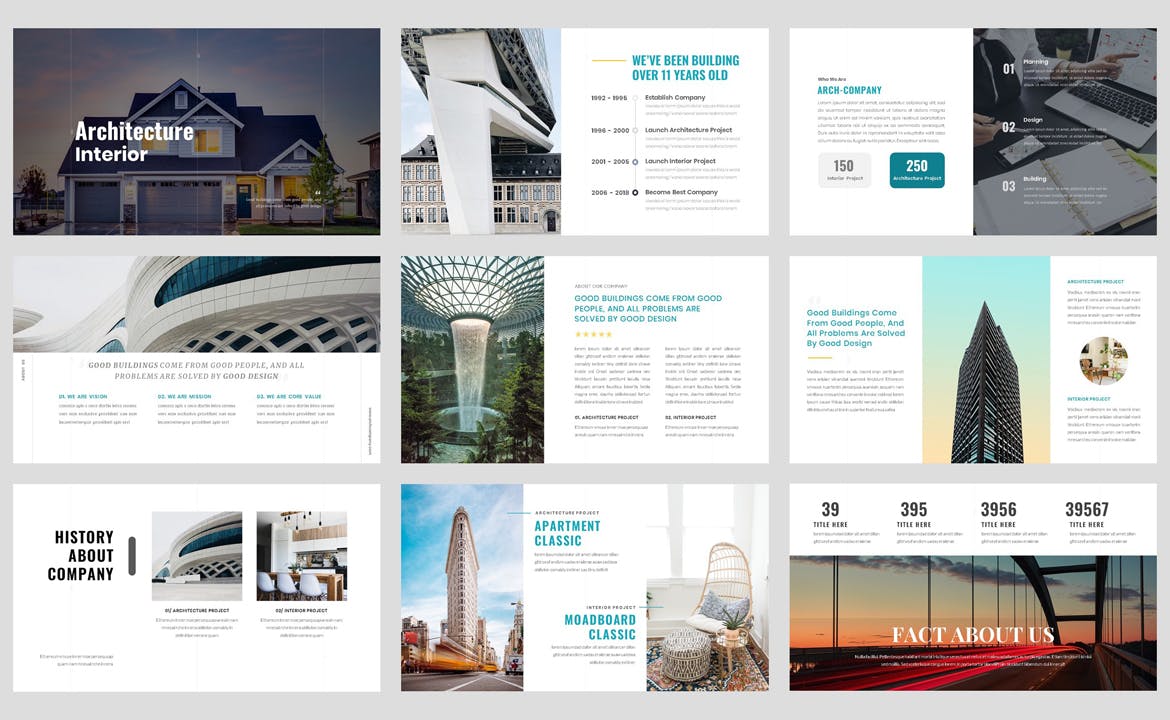建筑室内设计演示PPT模板 Architecture – Interior PowerPoint Template 幻灯图表 sucaiwan.com